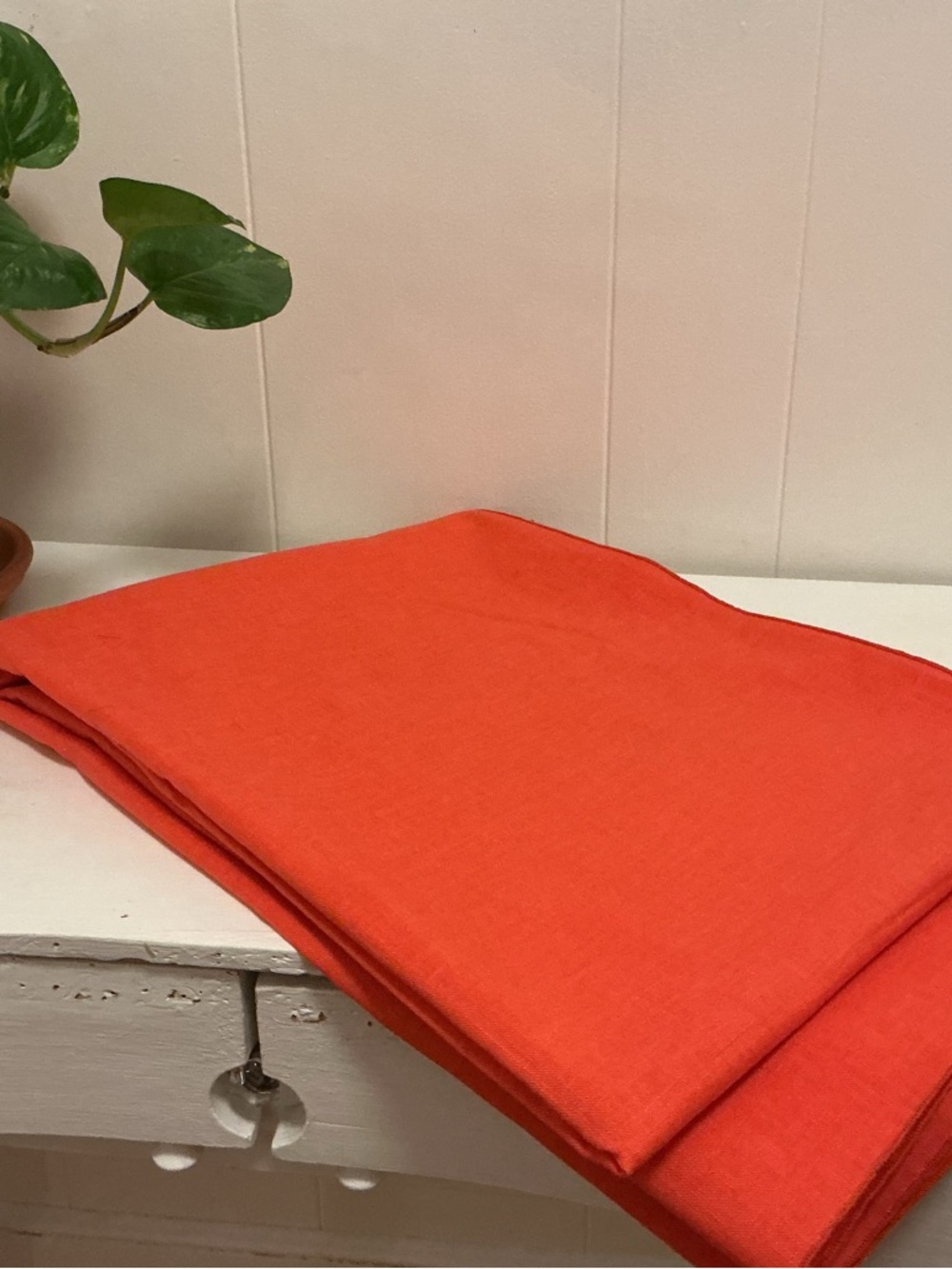 🍊 Vintage Linen Rectangular Tablecloth - Picture 2 of 16
